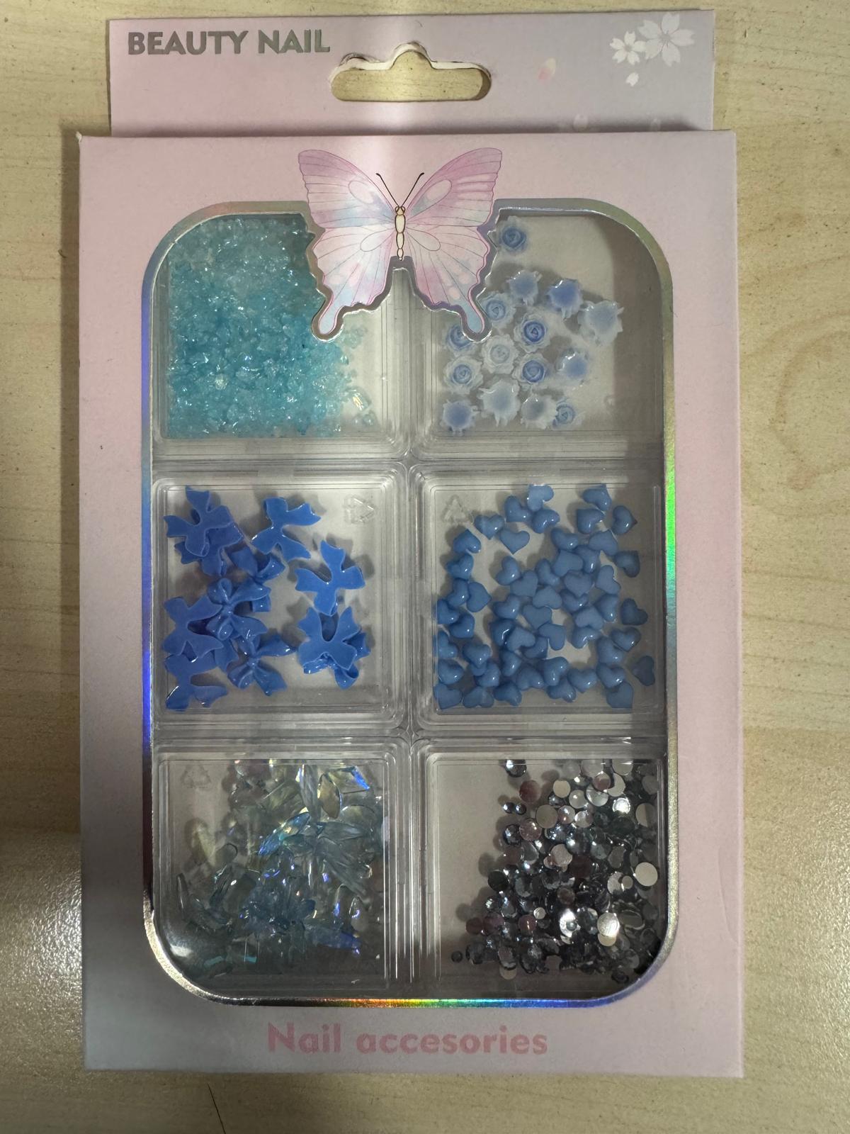 Fontenay 6 Farklı Çeşitli 3D Tırnak Süsleri Tırnak Charm Nail Charms Nail Art Objeleri Karışık 3