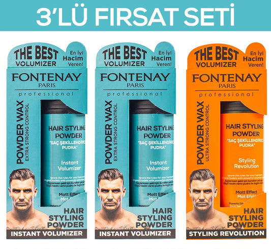 Fontenay Saç Şekillendirici Pudra Toz Wax Mat Effect X2 Ve Ultra Strong 20gr 3'LÜ WAX SET